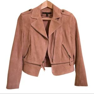 WHITE HOUSE BLACK MARKET SUEDE MOTO JACKET